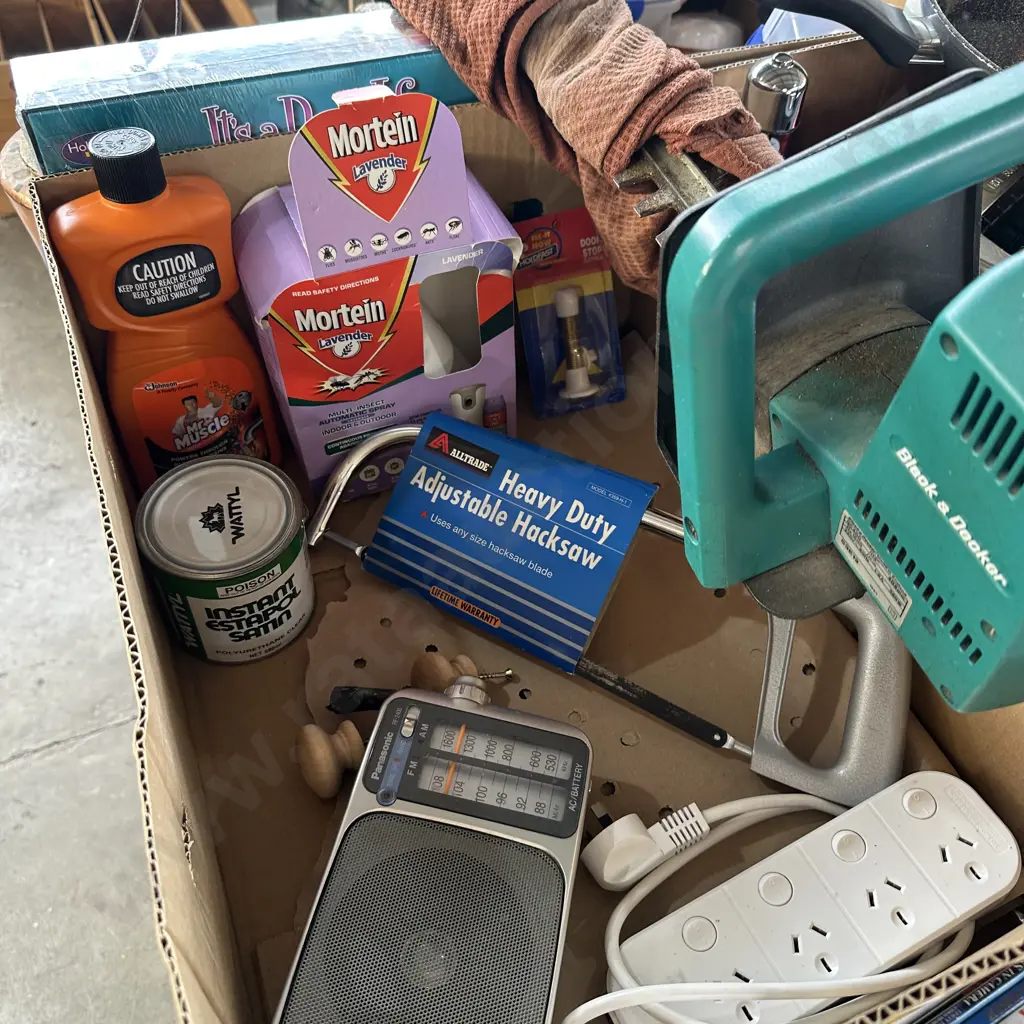 Box lot hedge cutter, drain cleaner, clear polyurethane etc. Image 1++