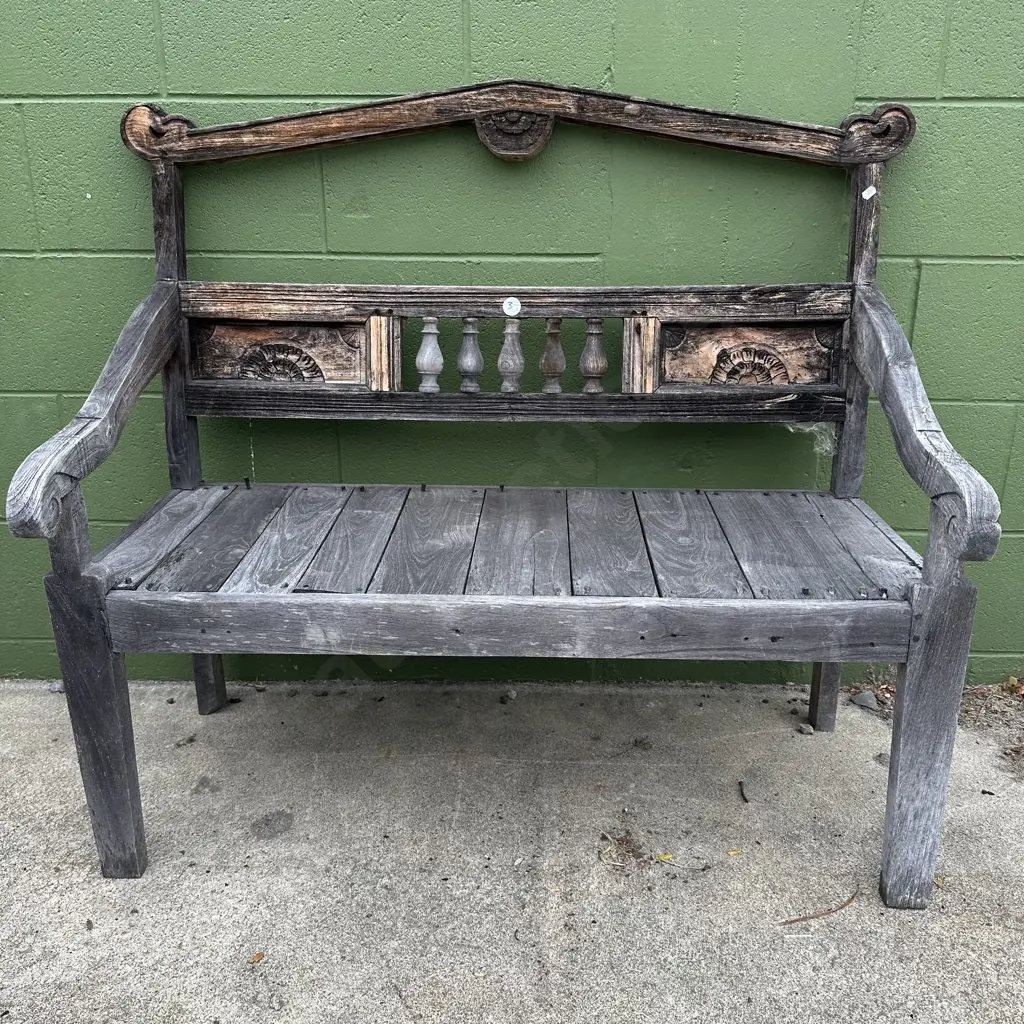 Asian wooden garden seat Image 1++