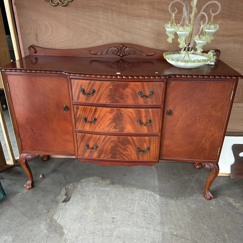 solid Mahogany rope edge sideboard with burr front Image 1++