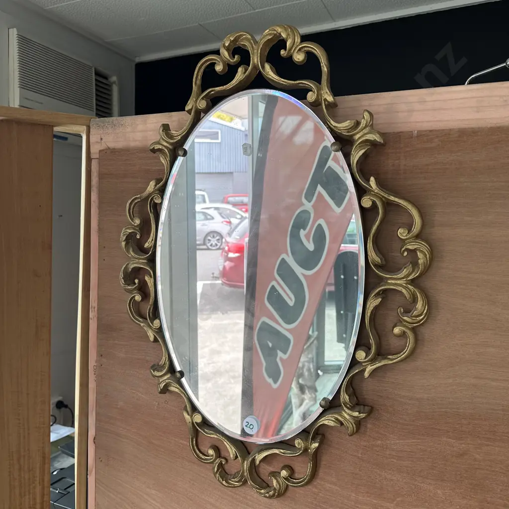 metal framed vintage mirror Image 1++