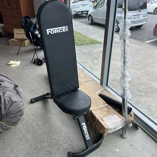 Iron power pro squat rack with bar (new) plus Force USA bench press