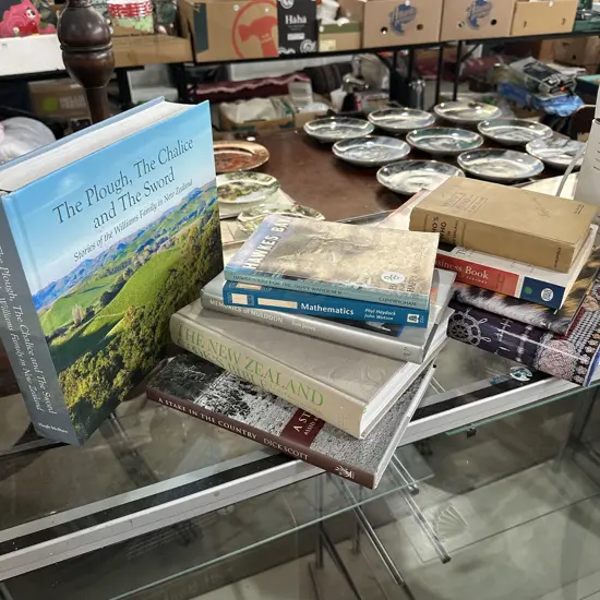 NZ books inc Ashley book of knots and bar stool, chopping board