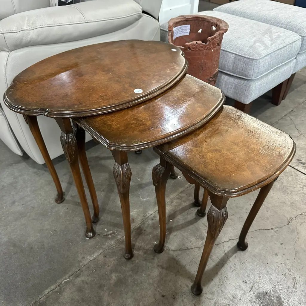 Burr Walnut nest of tables Image 1++