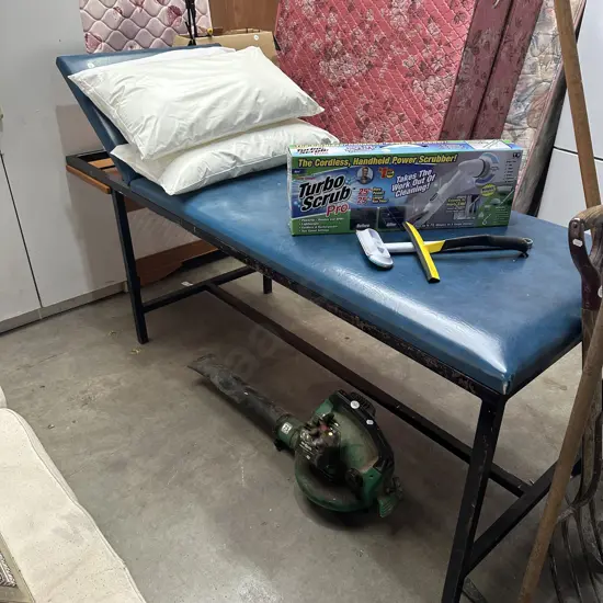 examination table and pillows