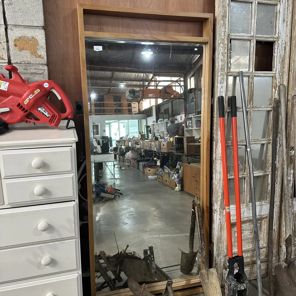 large wooden frame Beveled mirror Image 1++