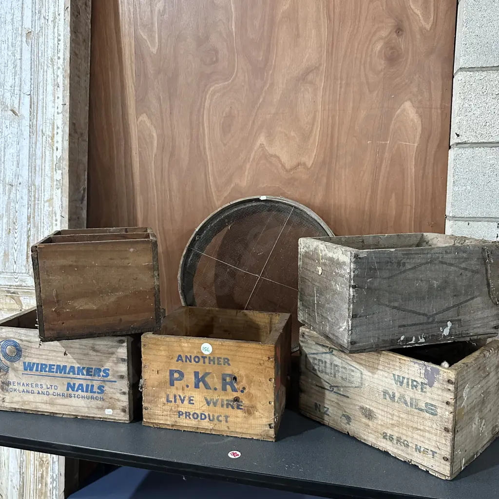 Five nail boxes and soil sieve Image 1++