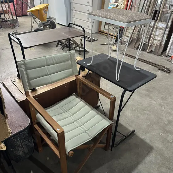 folding chair, stool and TV table