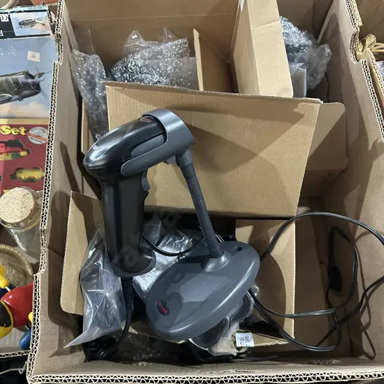 Three Honeywell scanners and stands.