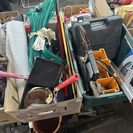 Two boxes tools, painting, gardening etc.