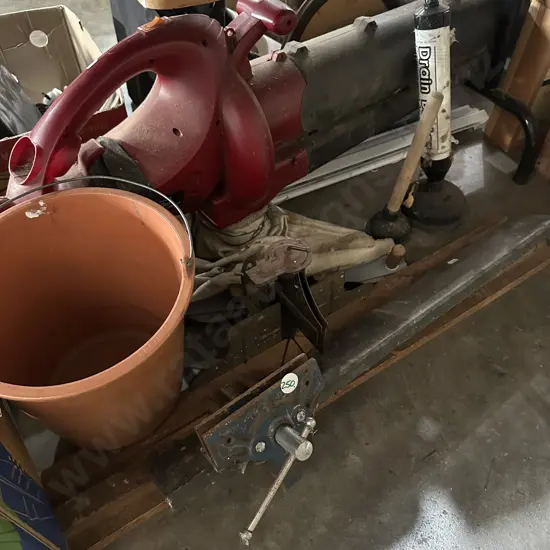 Blower vac and vice etc.