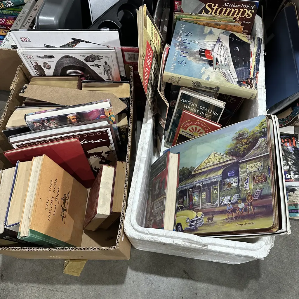 Two boxes of books and magazines Image 1++