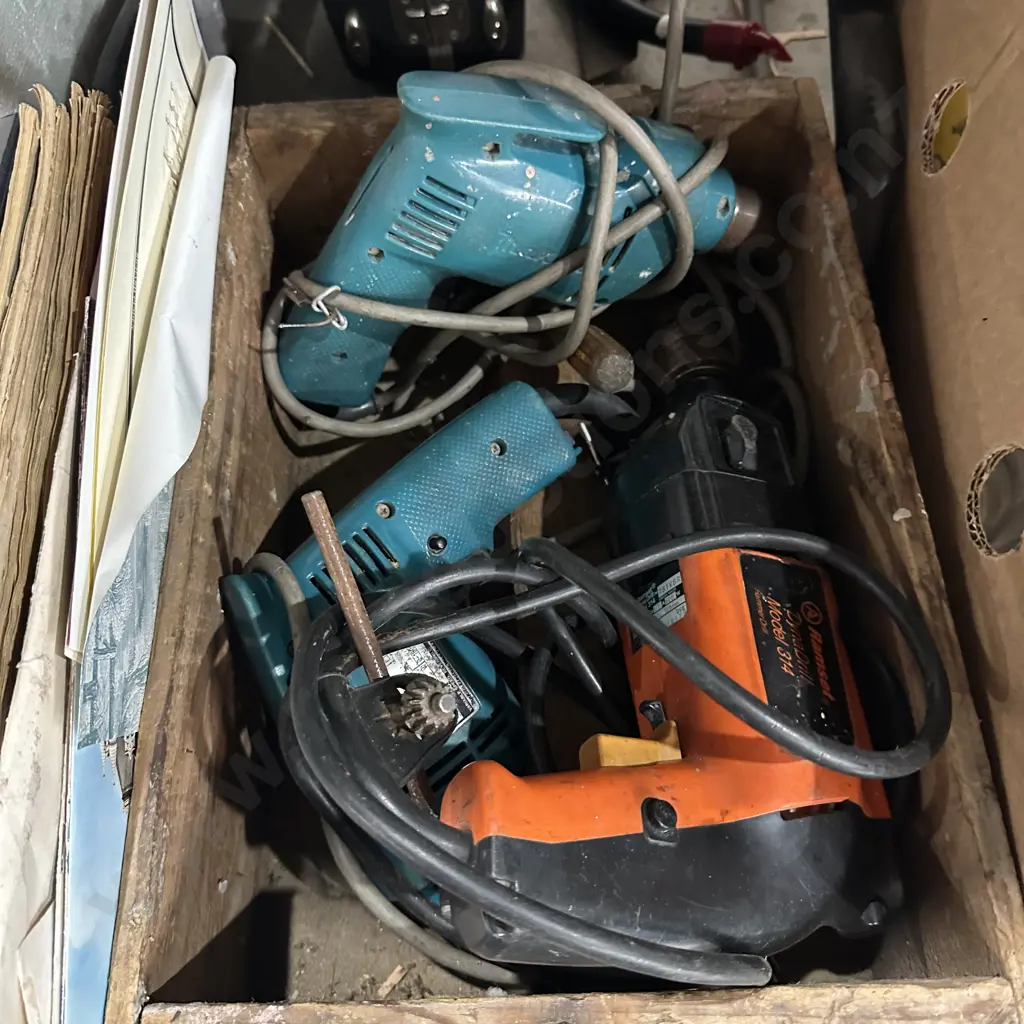 Nail box with three electric drills. Image 1++