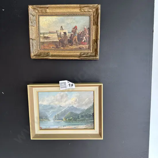 2 x small oil paintings