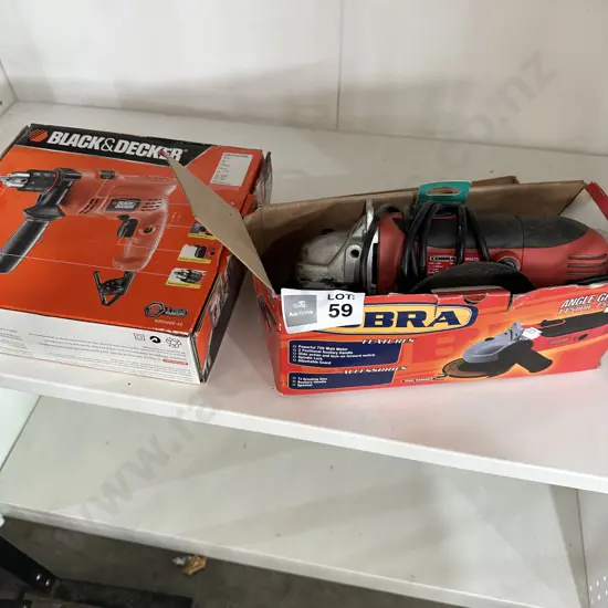 Elec drill and angle grinder