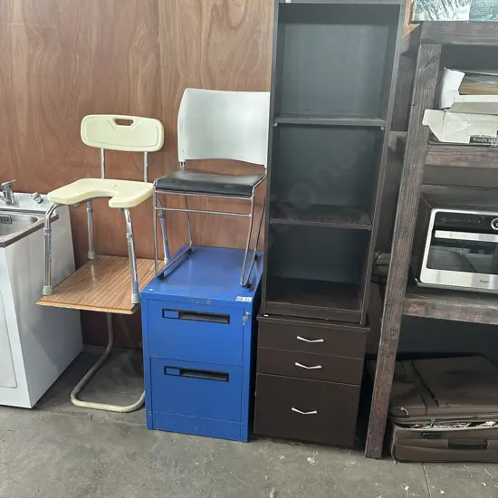 File, mobile, chairs, shelf