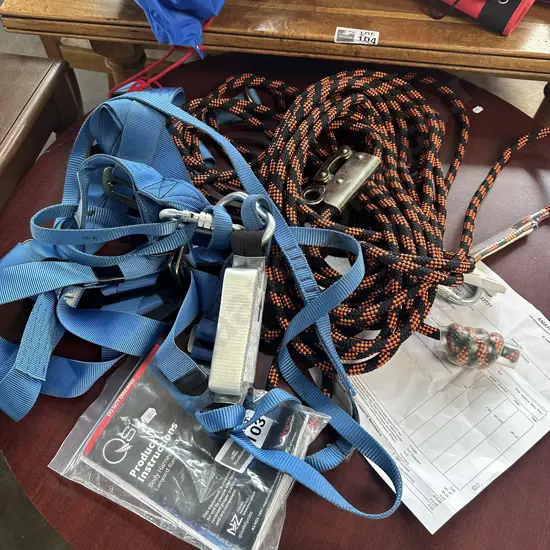 Lanyard climbing rope, harness etc- as new
