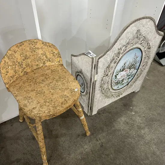 Fire screen and chair