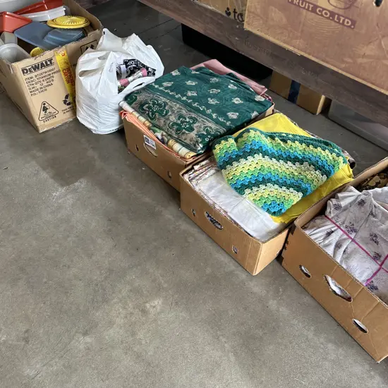 3 boxes material plus tupperware