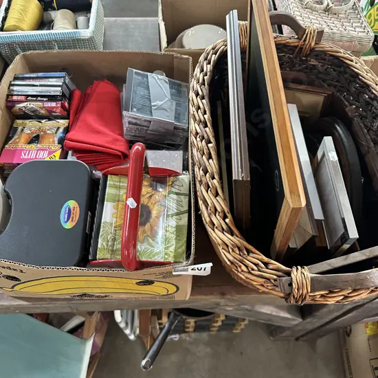 CDs and frames  & basket