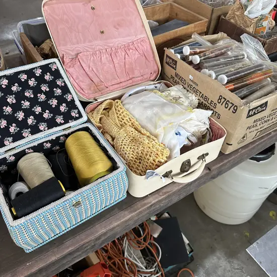 Vintage sewing gear plus buttons