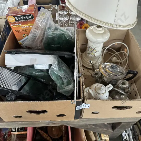 2 boxes kitchenware etc