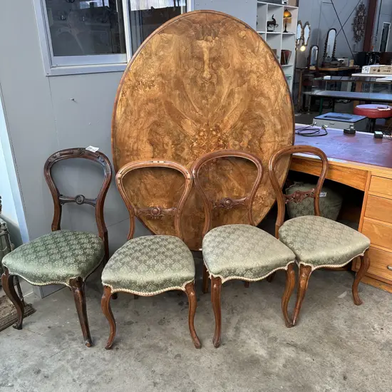 Antique Lou table & four chairs