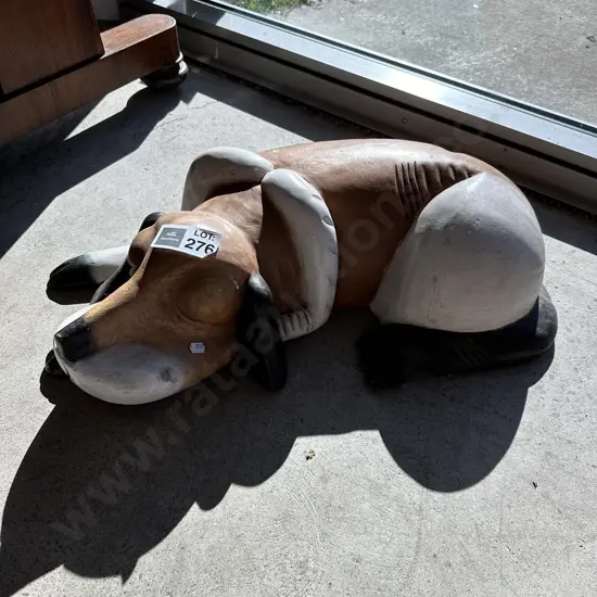 Sleeping wooden dog