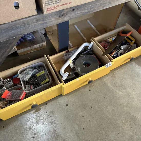 drawers and contents of tools