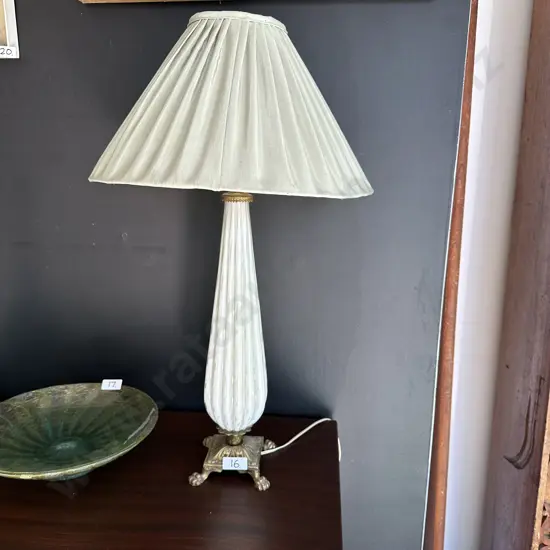 Vintage glass/brass side lamp
