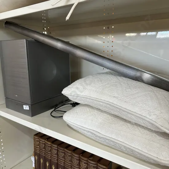 Sound bar plus wireless speaker plus cushions