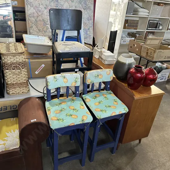 Pr bar stools and chair