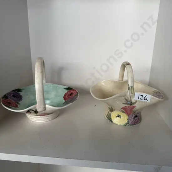 2 x Radford floral handled bowls