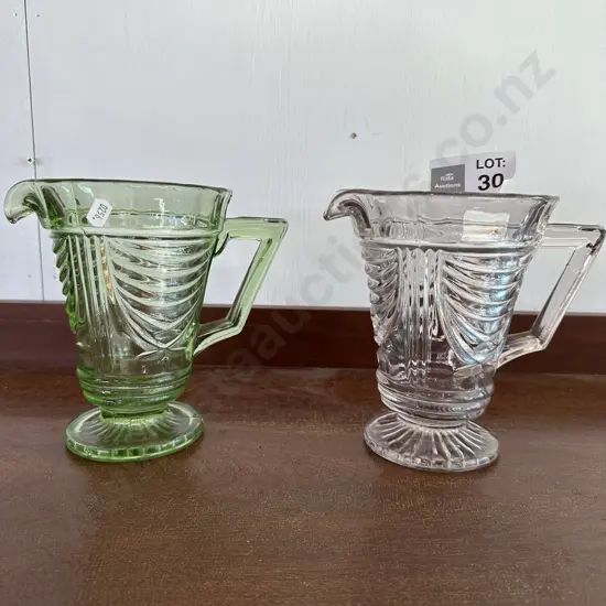 Pr of Art Deco water jugs