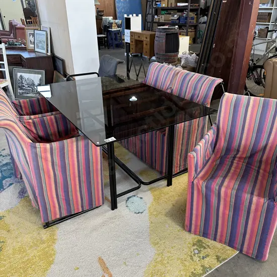 Glass top table 6 chairs