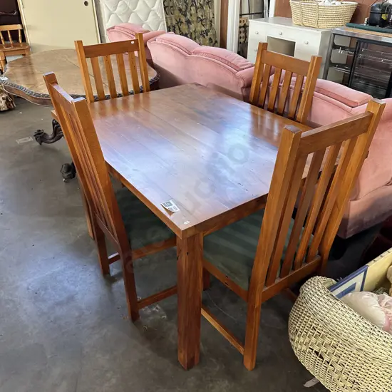 Solid Rimu table and 4 chirs