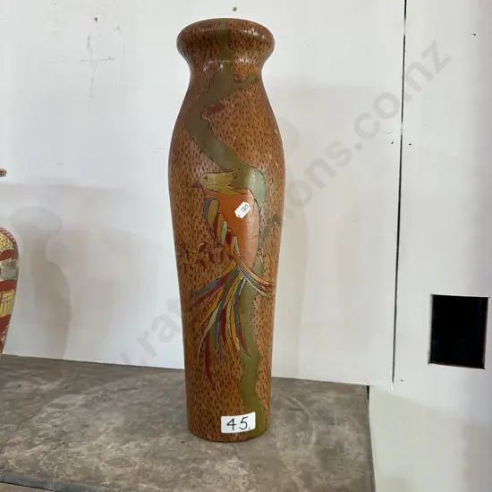 Large Pokerwork vase