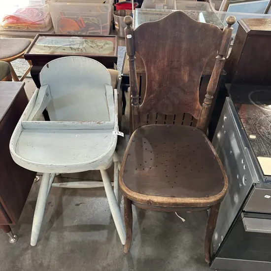 high chair and chair