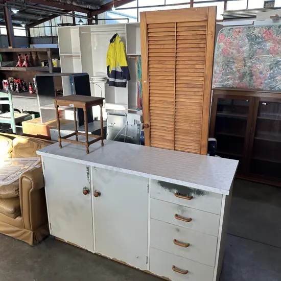 kitchen bench louver door