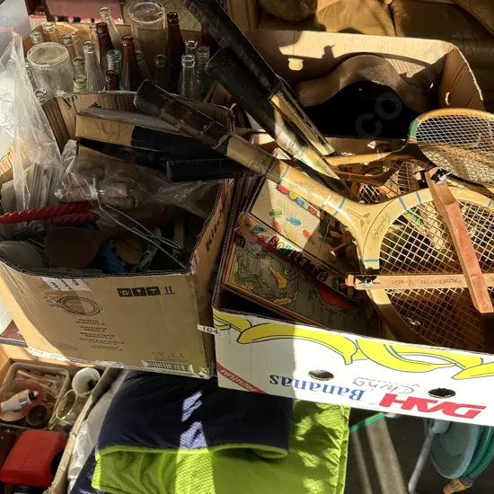2 boxes games rackets collectables