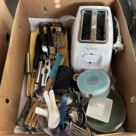 box cutlery toaster etc