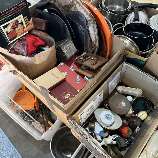 2 boxes trays collectables polaroid camera
