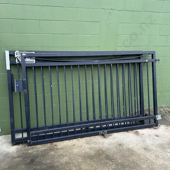 Large steel gates ex Woodford House, with ram arms (one temperamental)