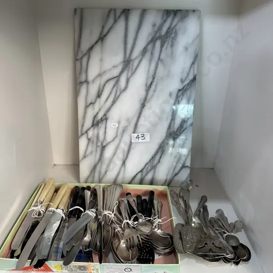 Cutlery and marble board