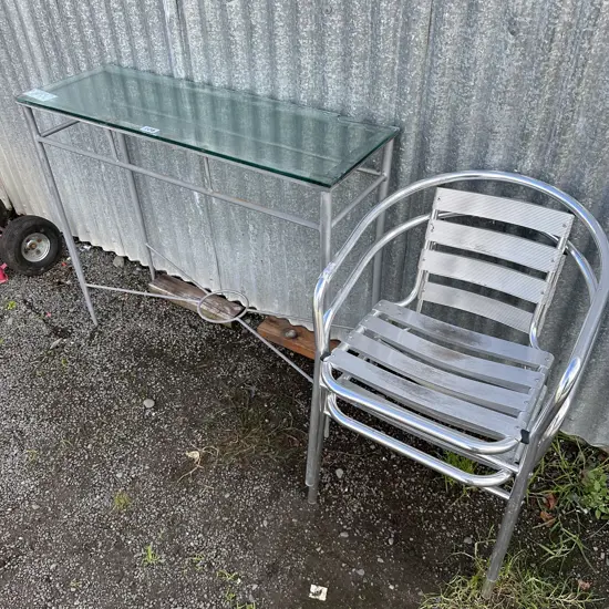 2 chairs and hall table as is