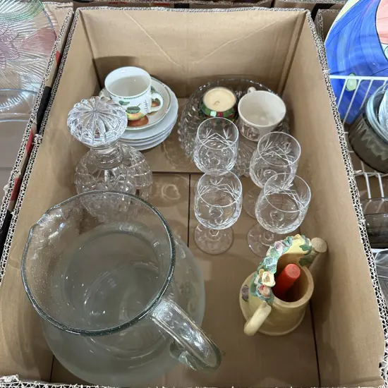 Large jug, crystal etc