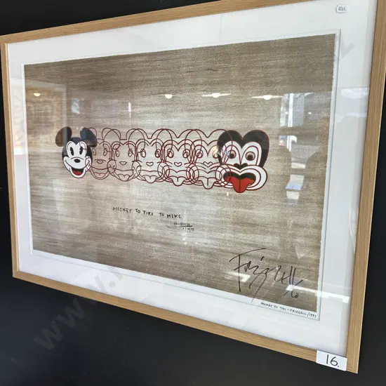 Mickey to Tiki Tu Meke signed print