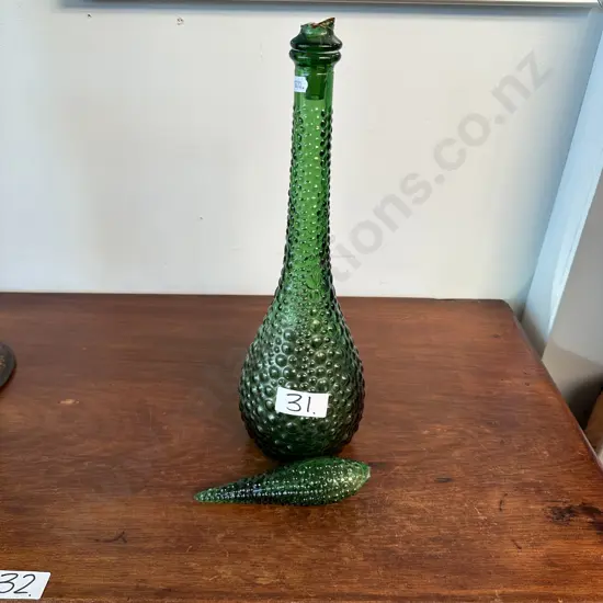 Green Genie bottle- broken stopper