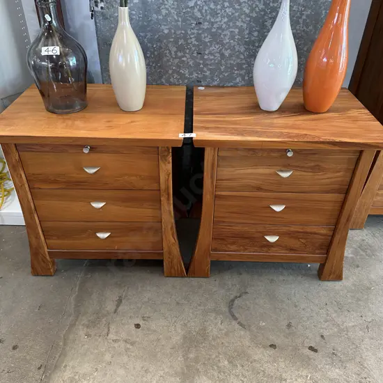 Pr solid Rimu matching bedside drawers