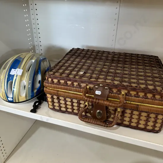 Helmet and picnic basket