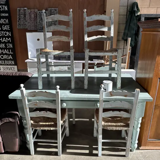 Shabby Chic table and 6 chairs (plus paint)